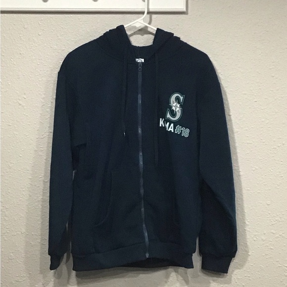 NWOT Seattle Mariners Hisashi Iwakuma #18 Zip-Up Hoodie Sweatshirt MLB Women’s M - Picture 1 of 6